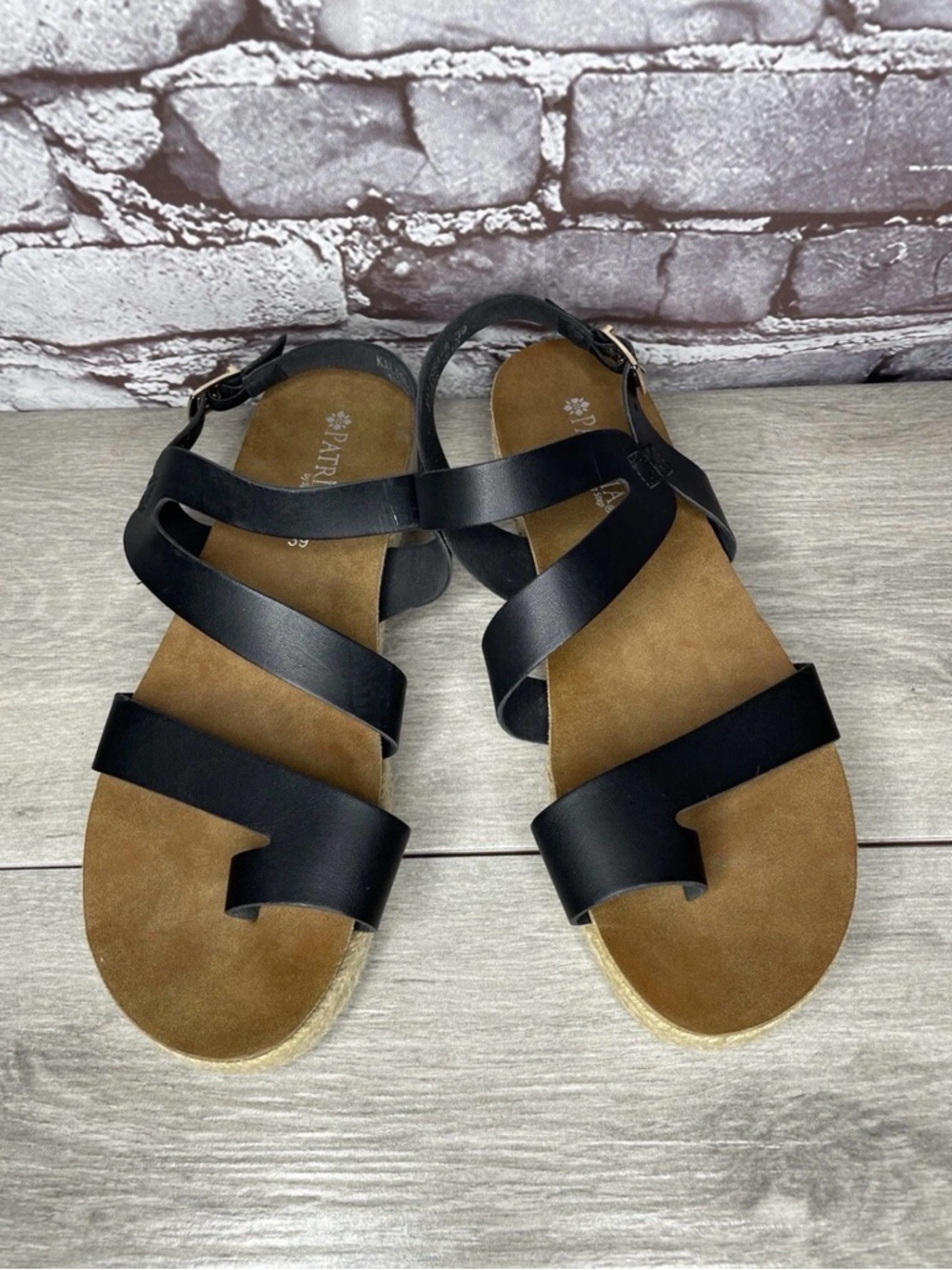 Patrizia by Spring Step Kalissa Black Leather Strappy Sandals Women 39EU/8.5M US